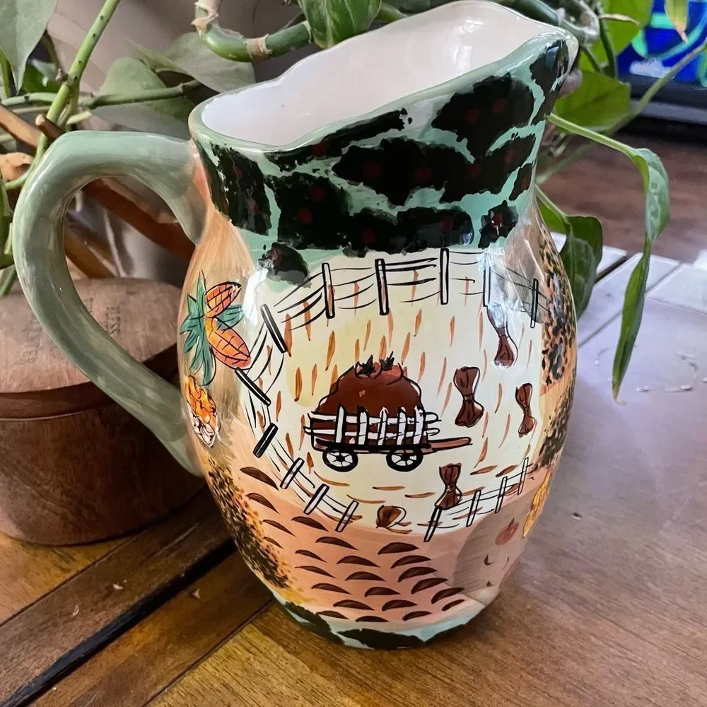 Vintage WCL Autumn Harvest Farm Pitcher - Picture 8 of 15